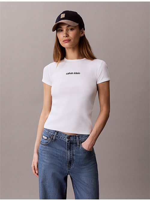 ss contur rib logo ringer tee CALVIN KLEIN JEANS | LV047G816GYAF